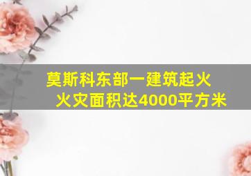 莫斯科东部一建筑起火 火灾面积达4000平方米